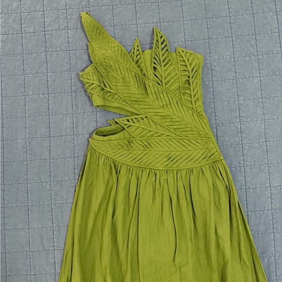 Farm Rio Green Leaves Cut Out Midi Dress S - Picture 9 of 11